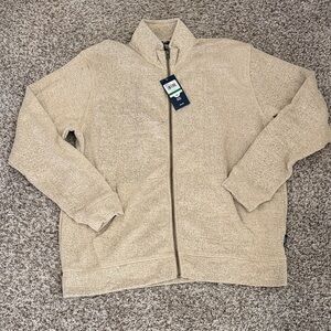 Izod Men's Light Tan Full-Zip Fleece Jacket